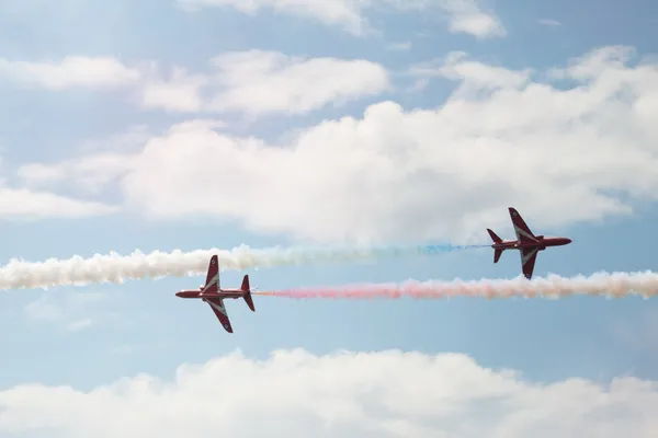 Hawk T1 jet aircrafts on air show — Stock Photo, Image