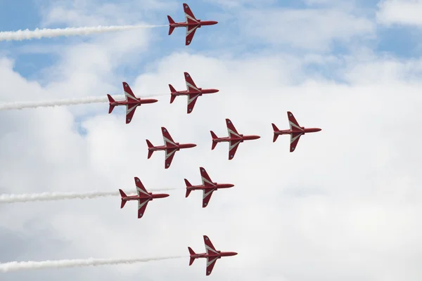 Hawk T1 jet aircrafts on air show — Stock Photo, Image