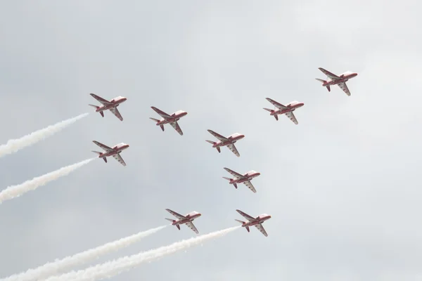 Hawk T1 jet aircrafts on air show — Stock Photo, Image