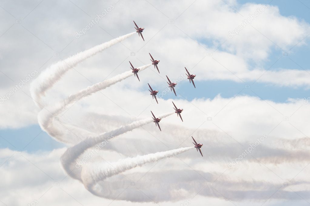 Hawk T1 jet aircrafts on air show