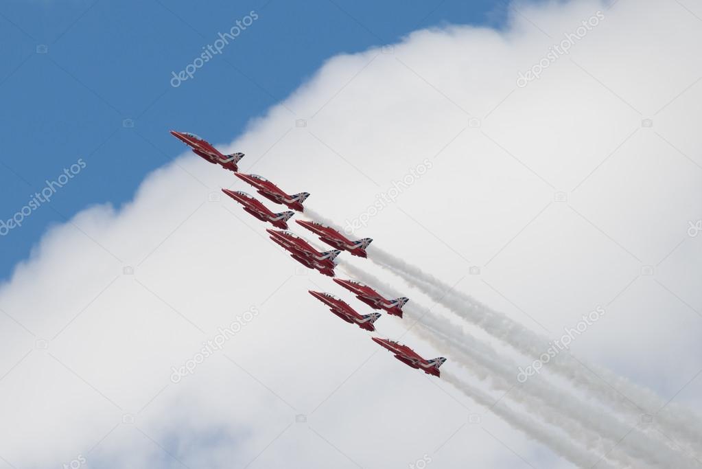 Hawk T1 jet aircrafts on air show