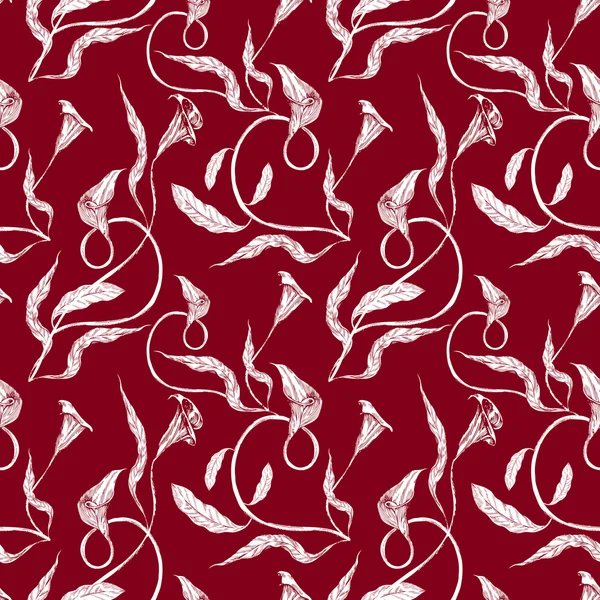 Vintage floral background, red fashion seamless pattern damask — Stock Photo, Image