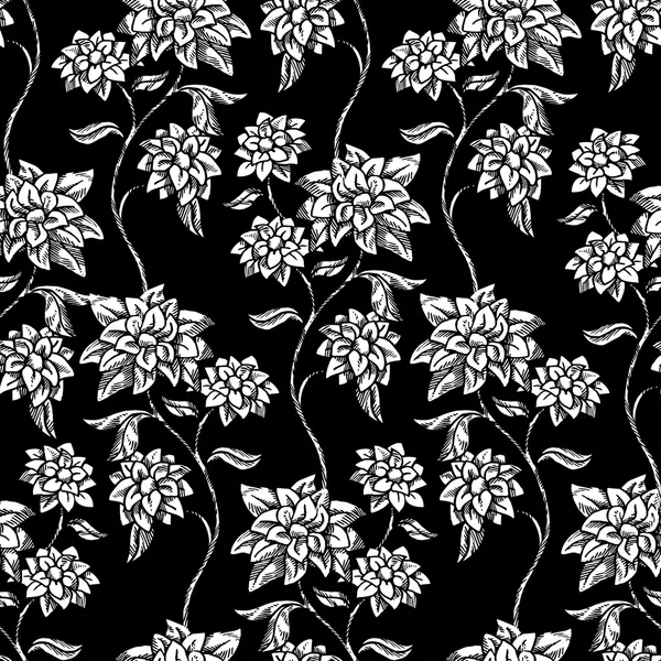 Ročník květinové pozadí, krásné květiny, módní vzor bezešvé — Stockový vektor