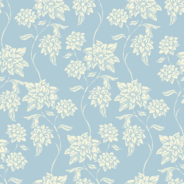 Vintage floral achtergrond, prachtige bloemen, mode naadloze patroon — Stockvector