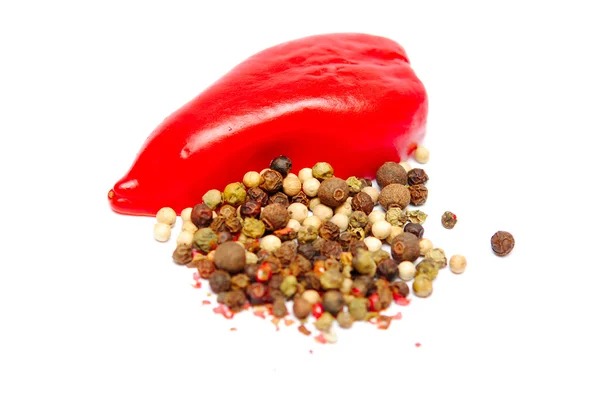 Mix van gekleurde paprika 's — Stockfoto