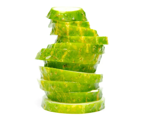Cucumber vegetable sliced in a stack — Stock Photo, Image