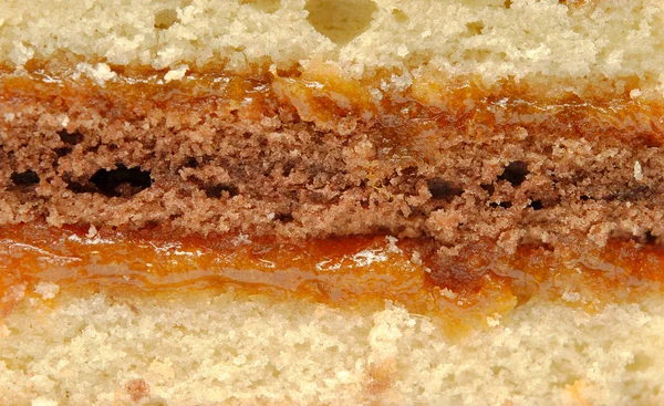 Bir çikolata fudge layer cake arka plan — Stok fotoğraf