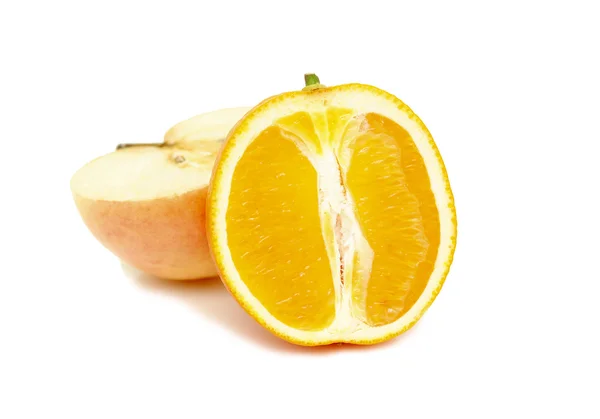 Apfel- und Orangenscheiben — Stockfoto