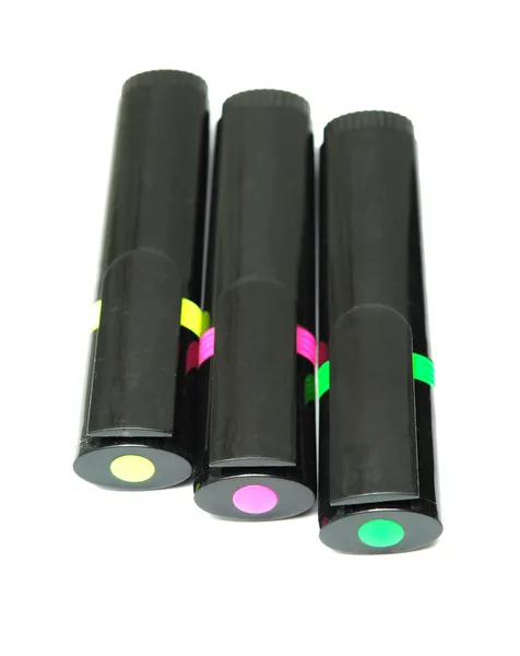 Three color markers — Stock Photo, Image