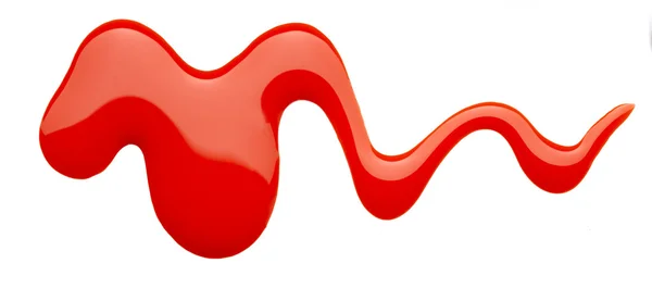 Образец капель красного лака для ногтей, выделенный на белом Стоковое Фото