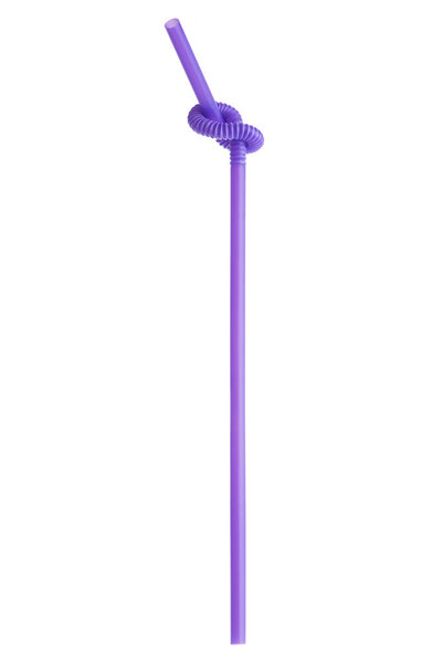 Purple drinking straw