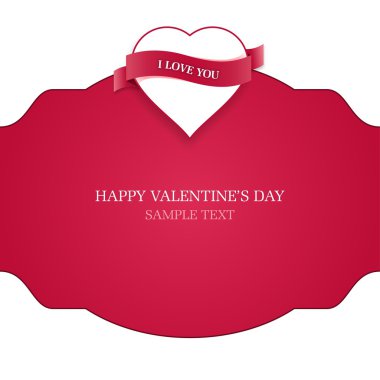 kalp Sevgililer günü kartı