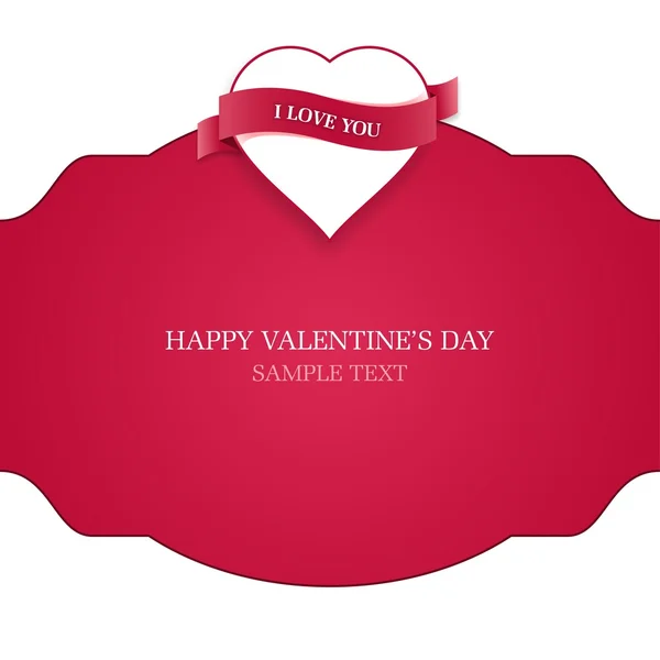 Kalp Sevgililer günü kartı — Stok Vektör
