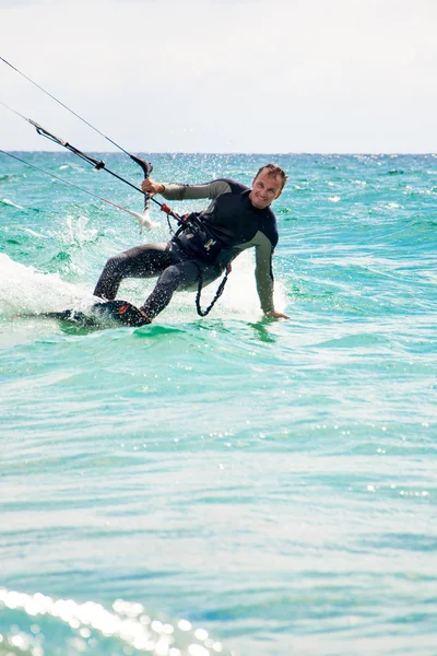 Kitesurfer in Black Sea, Crimea — Stock Photo, Image