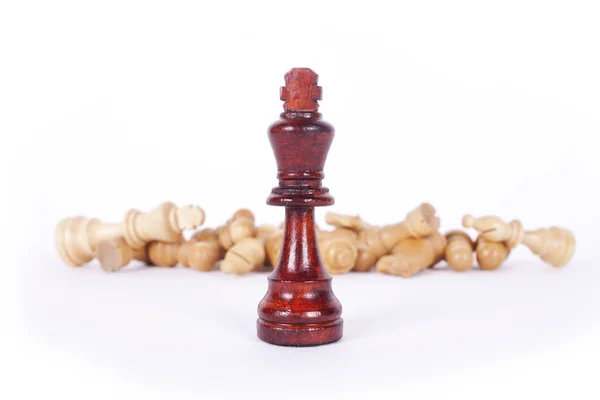 Black Chess King Wins — Stock Photo, Image