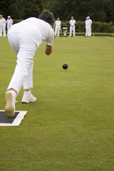 Woman Lawn Bowling