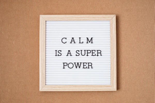 Letter Board Motivation Text Calm Super Power Mental Health Balance — Stock Photo, Image
