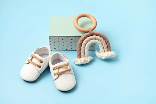 Baby Shoes Qccessories Organic Newborn Fashion Branding Small Business Idea —  Fotos de Stock