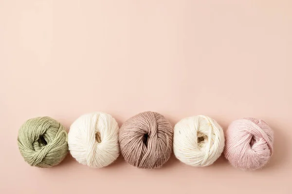 Craft Hobby Background Yarn Natural Colors Recomforting Hobby Reduce Stress — Stock Photo, Image