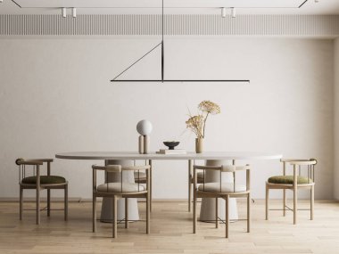 İç Yemek Odası Duvar Modeli - 3D Hazırlama, 3D Görüntü 