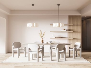 İç Yemek Odası Duvar Modeli - 3D Hazırlama, 3D Görüntü 