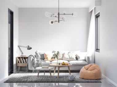 İç Salon Duvar Modeli - 3D Yapılandırma, 3D Görüntü 