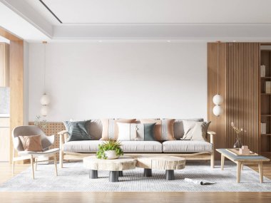 İç Salon Duvar Modeli - 3D Yapılandırma, 3D Görüntü 