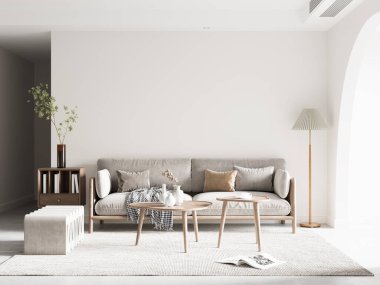 İç Salon Duvar Modeli - 3D Yapılandırma, 3D Görüntü 