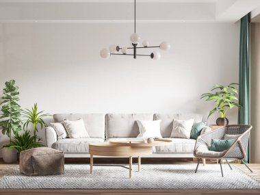 İç Salon Duvar Modeli - 3D Yapılandırma, 3D Görüntü 