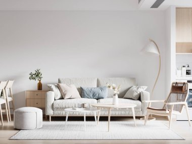 İç Salon Duvar Modeli - 3D Yapılandırma, 3D Görüntü 