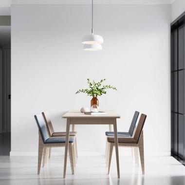 İç Yemek Odası Duvar Modeli - 3D Hazırlama, 3D Görüntü 