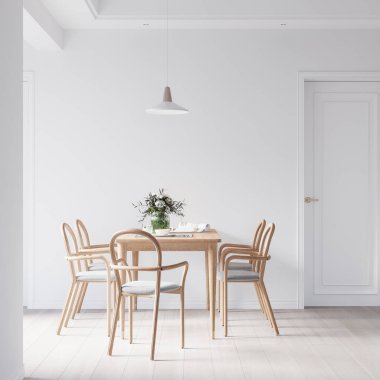 İç Yemek Odası Duvar Modeli - 3D Hazırlama, 3D Görüntü 