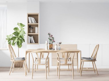 İç Yemek Odası Duvar Modeli - 3D Hazırlama, 3D Görüntü 