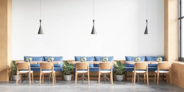 Dahili Kafe Duvarı Modeli - 3d Yapılandırma, 3d Görüntü 