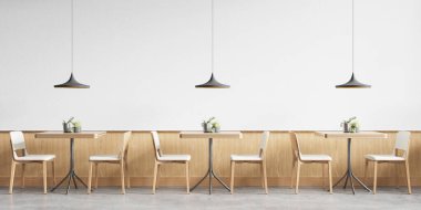 Dahili Kafe Duvarı Modeli - 3d Yapılandırma, 3d Görüntü 