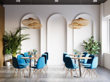 Dahili Kafe Duvarı Modeli - 3d Yapılandırma, 3d Görüntü 