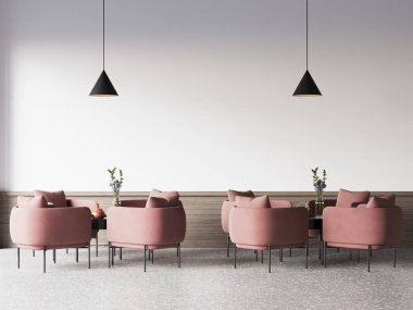 Dahili Kafe Duvarı Modeli - 3d Yapılandırma, 3d Görüntü 