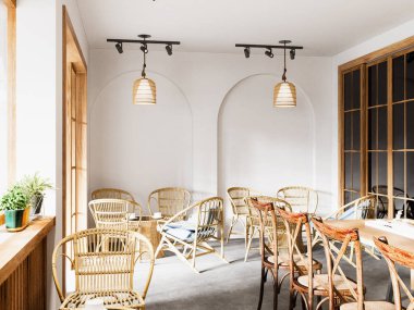 Dahili Kafe Duvarı Modeli - 3d Yapılandırma, 3d Görüntü 