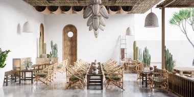 Dahili Kafe Duvarı Modeli - 3d Yapılandırma, 3d Görüntü 