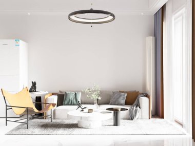 İç Salon Duvar Modeli - 3D Yapılandırma, 3D Görüntü 