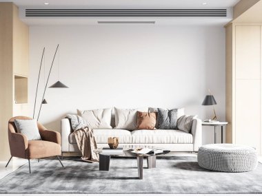 Oturma odası modeli - 3D görüntüleme, 3D resimleme