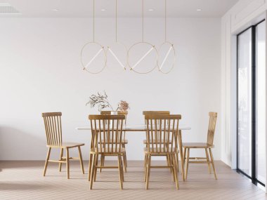 Yemek Odası Modeli - 3D görüntüleme, 3D illüstrasyon