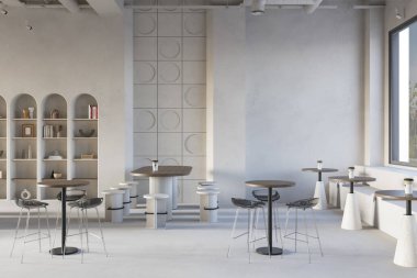 3D Rendering Coffee Shop ve Cafe Lounge Restoranı