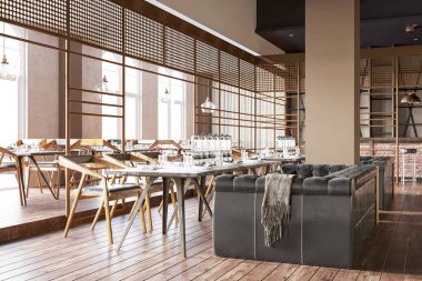 3D Rendering Coffee Shop ve Cafe Lounge Restoranı