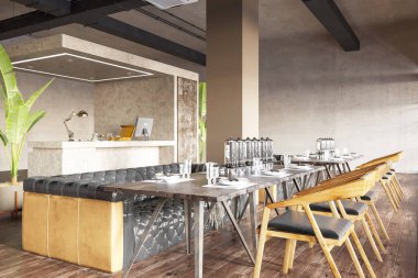 3D Rendering Coffee Shop ve Cafe Lounge Restoranı
