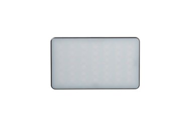 Fotoğraf ve video LED lambası beyaz arkaplanda izole edildi. Taşınabilir aydınlatma aygıtı.