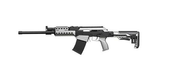 Modern Yarı Otomatik Tüfek Spor Için Silahlar Siyah Silah Beyaz — Stok fotoğraf