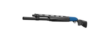 Modern yarı otomatik tüfek. Spor ve av için silahlar. Siyah silah beyaz arkaplanda izole edildi.