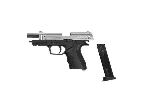 Pistola Semiautomática Moderna Arma Cañón Corto Para Autodefensa Armando Policía —  Fotos de Stock