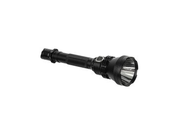 modern siyah metal el feneri beyaz arkaplanda izole edildi